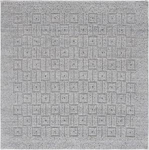 Ковер SAFAVIEH, 183 x 183 см, Natura Collection - Grey, геометрический рисунок, ручной работы из шерсти, идеально для гостиной, спальни, столовой (NAT129F-6SQ)