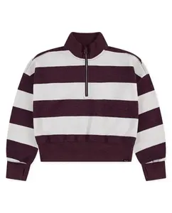 Стильный свитер с четвертной молнией для девочек Abercrombie, красный