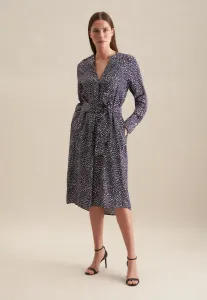 Летнее платье seidensticker "Black Rose", воротник с длинными рукавами и принтом, синий