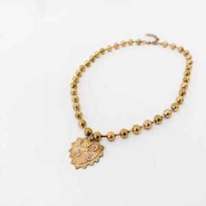 Женское ожерелье с подвеской в ​​виде солнечного сердца и любви из золота Pretty Simple, золотой