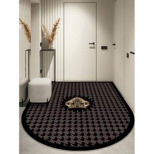 Y U-LIVE Ковер 100х120 см для прихожей, кожаный, водонепроницаемый, нескользящий, серия Xie Meng, форма Vertical Arc, можно резать