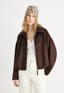 Куртка с высоким воротником из искусственной кожи Gina Tricot, Dark Brown