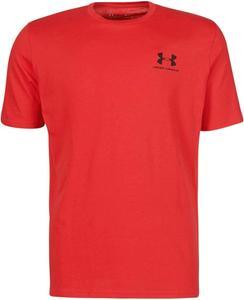Мужская спортивная футболка Under Armour с коротким рукавом на левую грудь, Academy Blue (408)/Black