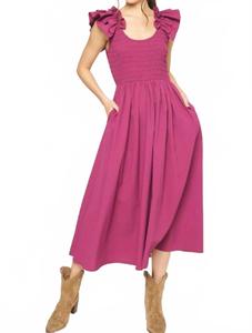 Платье Laura миди цвета мерло Entro, Merlot