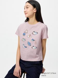 Футболка с графическим принтом Wagara ut Uniqlo, розовый