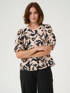 Блузка с коротким рукавом paco в цветочек KAFFE, разноцветный