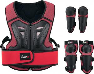 Детский защитный костюм для мотоцикла StarknightMT, экипировка для мотокросса, велоспорта, скейтбординга, лыж, коньков и бездорожья (красный), red