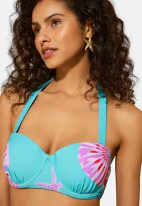 Бикини-Топ с формованными чашечками Love & Roses, Aqua Blue Shell Print