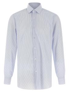 Рубашка в полоску Barba, светло-голубой