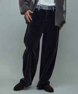 Широкие прямые брюки из ворсистой джинсовой ткани, размер 25AW Firsthand, цвет Navy