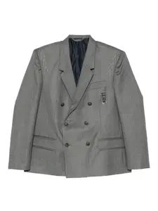 Двубортный жакет с объемными плечами Sonia Carrasco, серый