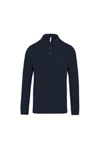 Рубашка поло с длинными рукавами из джерси Kariban, темно-синий