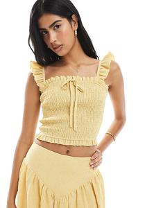 Топ Daisy Street со сборками в желтую клетку в клетку