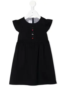 Платье с вышивкой и рукавами кап Familiar, синий