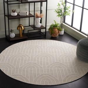 Ковер SAFAVIEH, 183 x 183 см, Kilim Collection Round, Light Grey & Ivory, Casual Design, идеален для помещений с высокой проходимостью в гостиной, спальне и столовой (KLM765F-6R)