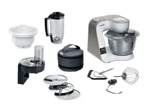 BOSCH MUM5XW34 Serie 4, MUM 5 Кухонный комбайн Белый/Шампань (Объем чаши: 3,9 л, 1000 Ватт), белый/шампанское