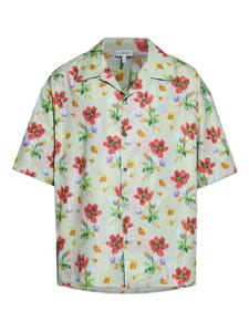 Рубашка LOEWE с цветочным принтом и короткими рукавами, зеленый