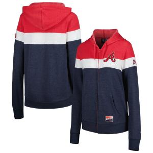 Женская куртка с капюшоном и молнией во всю длину New Era Heather Atlanta Braves Colorblock New Era