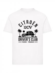 Футболка Citroën 2CV Driver's Club Black Beach белого цвета F4NT4STIC