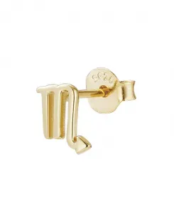 Серьги-Гвоздики с одним знаком зодиака из стерлингового серебра 925 пробы с позолотой 14 карат Adornia Fine, gold-scorpio