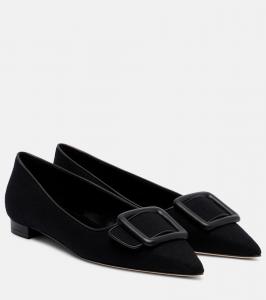Майсейл балетки на пряжке Manolo Blahnik, Blck 0015