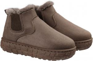 Женские замшевые плюшевые ботильоны Harssidanzar с искусственным мехом и подошвой EVA, зимние ботинки CL205US, Khaki