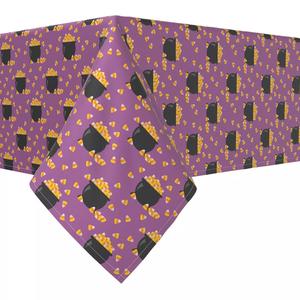 Прямоугольная скатерть, 100% полиэстер, 60x104 дюйма, Pot of Candy Corn.