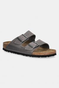 Нубуковые шлепанцы Arizona Birkenstock, серый