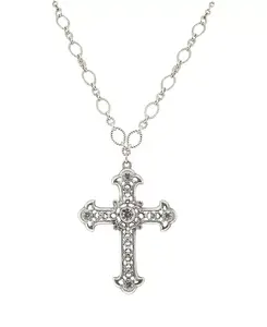 Ожерелье с большим хрустальным крестом Symbols Of Faith, white