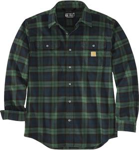 Рубашка Carhartt Loose Fit Heavyweight Flannel Long-Sleeve Plaid Shirt, зеленый
