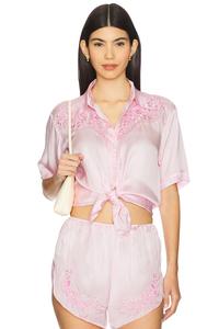 Вышитая рубашка с короткими рукавами Swf, rose quartz