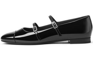 CHARLES&KEITH Черные лаковые туфли Мэри Джейн на массивном каблуке Small Ck высотой 1,5 см, цвет Black Patent Black