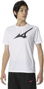 Мужская быстросохнущая тренировочная футболка MIZUNO с коротким рукавом, влагоотводящая, быстросохнущая, 32MAB025, белый