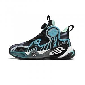 Детские баскетбольные кроссовки с противоскользящей подошвой и амортизацией от ударов SAINT WATERS, черный/синий