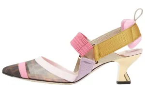 Туфли на высоком каблуке Colibri женские коричневые Fendi