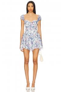 Мини-платье Audrey с цветочным узором от For Love & Lemons, blue