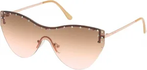 Женские солнцезащитные очки Harley-Davidson «кошачий глаз» со стразами, градиентные коричнево-розовые линзы, Gold