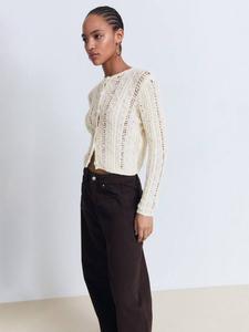 Кардиган Mira Open Knit Mango, Light Beige