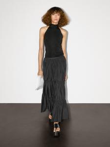 Топ с завязками на шее и бретельками через шею Massimo Dutti, черный