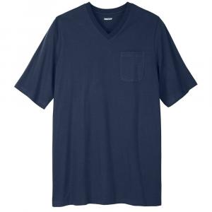 Мужская легкая футболка Kingsize Big & Tall без усадки, удлиненная с v-образным вырезом KingSize, темно-синий