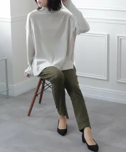 Брюки-саруэль из ребристой саржи с поясом Pourvous, цвет Khaki