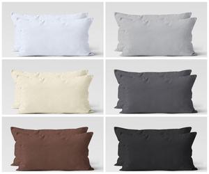 Набор из 2 чехлов для подушек из джерси, черный, 40x80 см, декоративный чехол для подушки, однотонный хлопок Müskaan