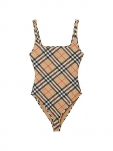 Купальник в клетку BURBERRY, бежевый