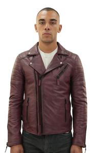 Кожаная байкерская куртка Brando с двойной перекрестной молнией-Casablanca Infinity Leather, красный