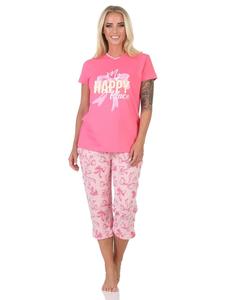 NORMANN Пижама-капри с короткими рукавами и бантом, розового цвета