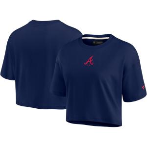 Женская супермягкая укороченная футболка Fanatics Signature Atlanta Braves с короткими рукавами