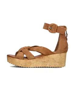 Элегантные сандалии на танкетке с декоративным узлом Omoda, коричневый