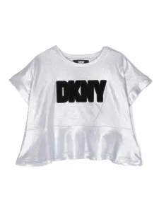 Футболка с вышитым логотипом Dkny Kids, серебряный