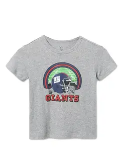 Футболка унисекс с символикой New York Giants - для малышей и взрослых. Junk Food Clothing, серый