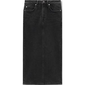 Низкая джинсовая миди-юбка Alexander Wang, серый